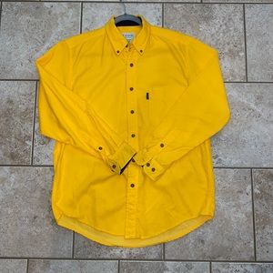 Izod Corduroy Yellow Shirt, Men’s Size S, Fits like a Large, Great Condition